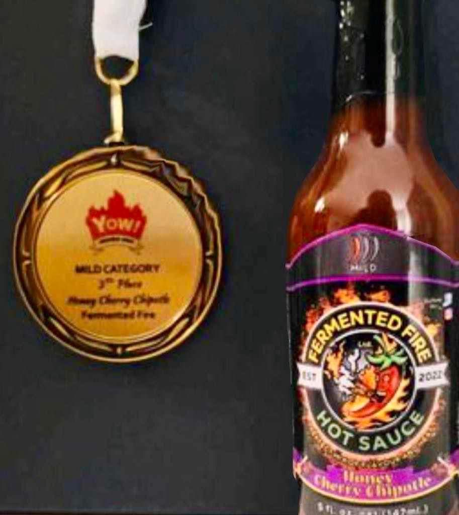 Honey Cherry Chipotle sauce winning 3rd place