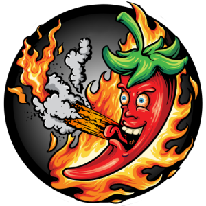 Company logo of a red chili with a burning tongue